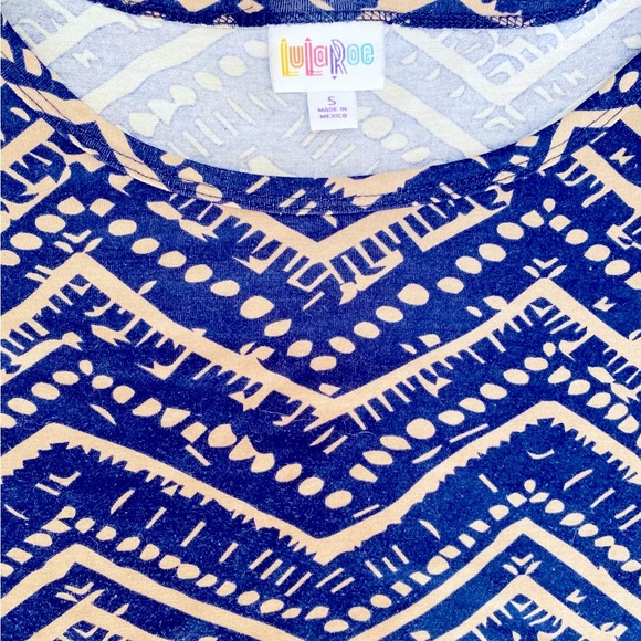 LuLaRoe Julia Blue And Tan Pattern Dress Size Small - Picture 3 of 3